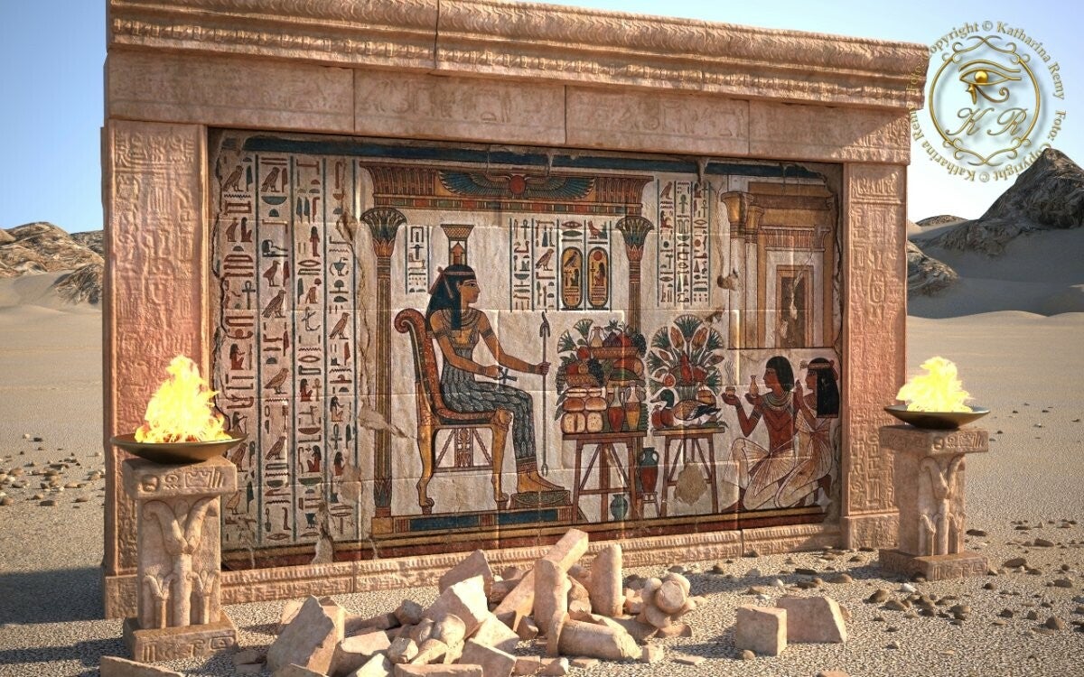 Nebethat: Göttin mit Haus- und Korbzeichen, Symbol für Trauer, Übergang und Schutz der Toten.