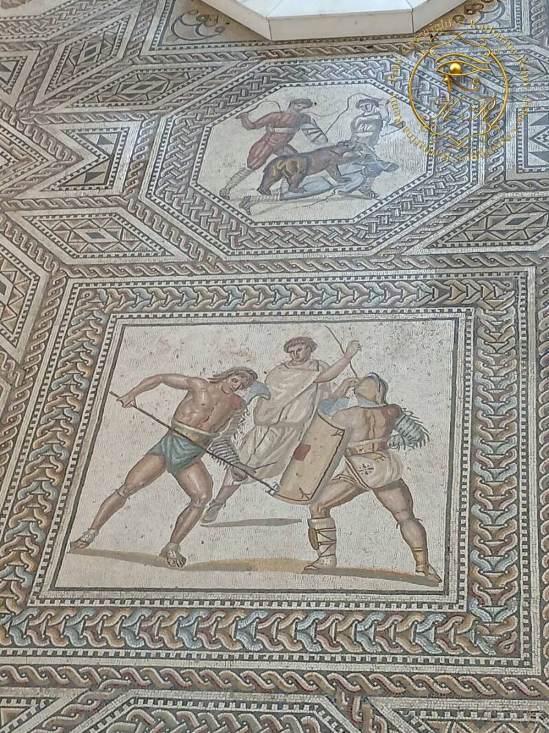 Details vom Mosaikfußboden der römischen Villa in Nennig