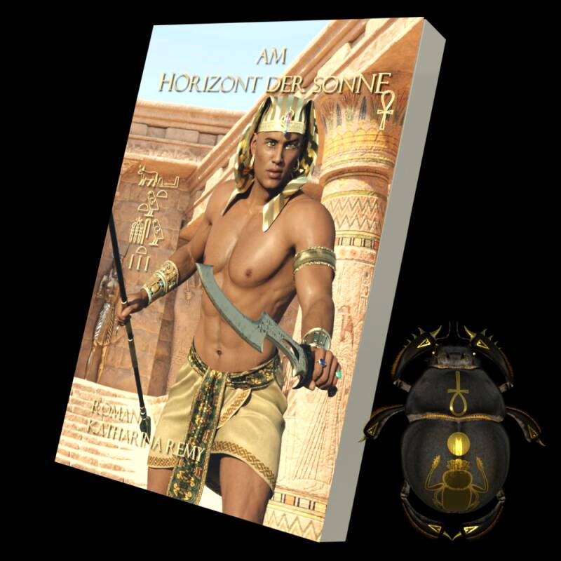Buchcover von „Am Horizont der Sonne“: spekulativer Ägyptenroman über Echnaton, Nofretete, Achet Aton und Tutenchamun
