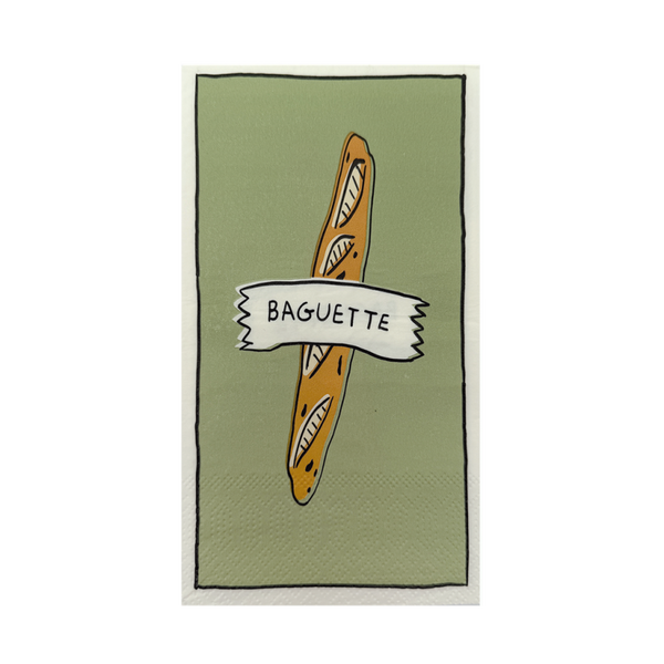 Serviettes en papier rectangulaires – Baguette x15