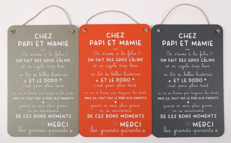 Pancarte message chez papi et mamie