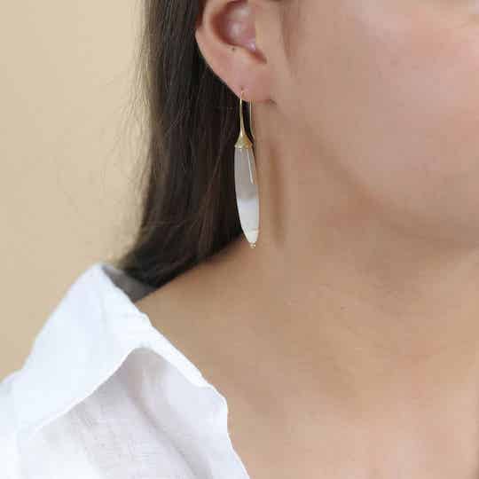 BOUCLES D'OREILLES CROCHET AGATE OVALE Pondichery