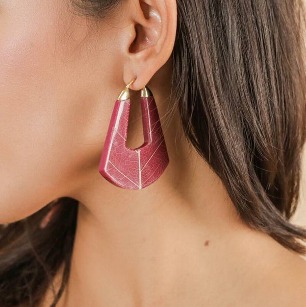 Boucles d'oreilles créoles grenats