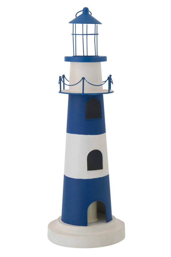 Phare en fer bleu et blanc
