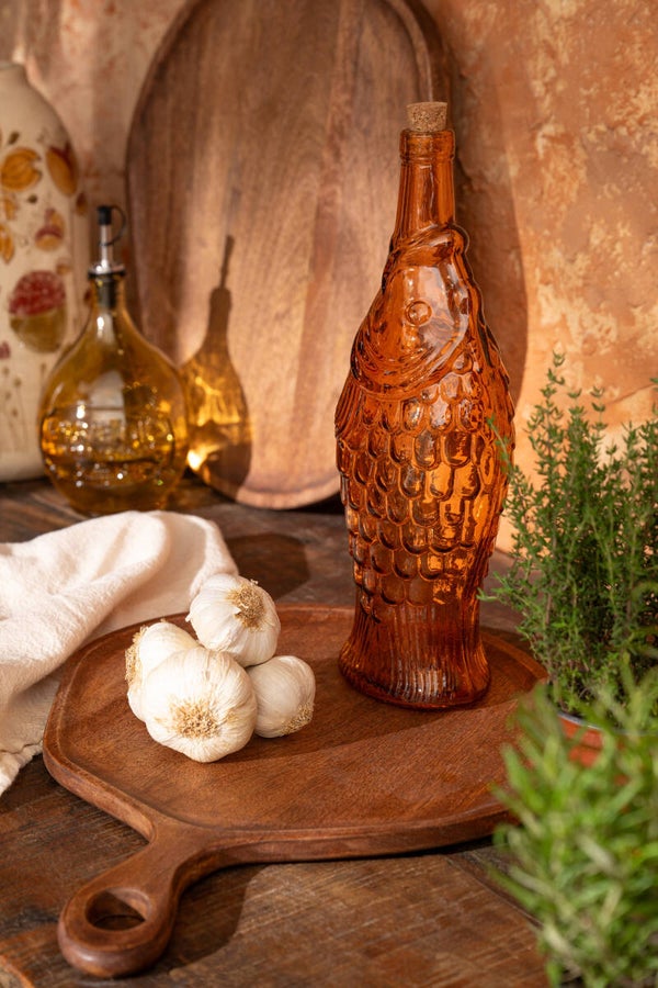 Bouteille Poisson 1,1 L – Bouteille en Verre Déco Bord de Mer