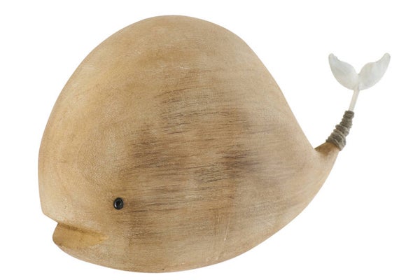 Baleine en Bois de Paulownia – Déco Marine Bord de Mer