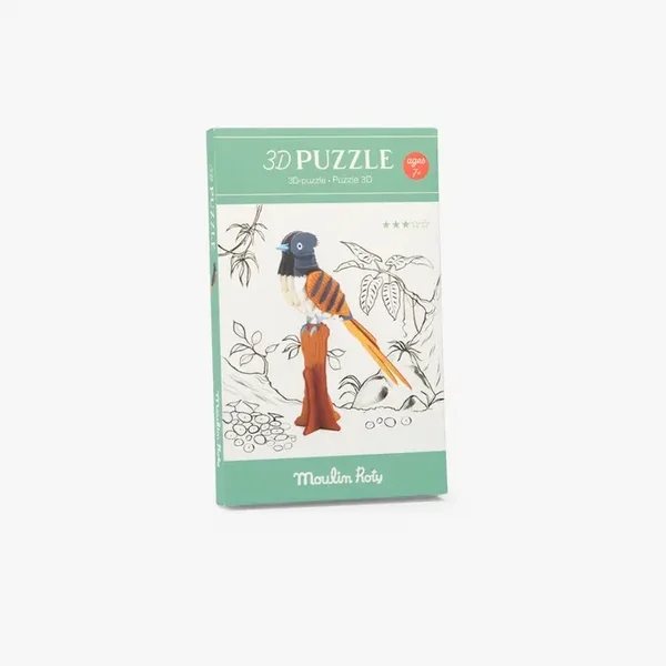 Maquette 3D Gobe-mouche de Paradis en carton – Tout autour du monde
