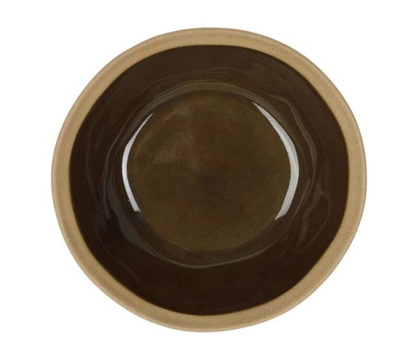 Assiette creuse Jade kaki en grès – Ø18 cm