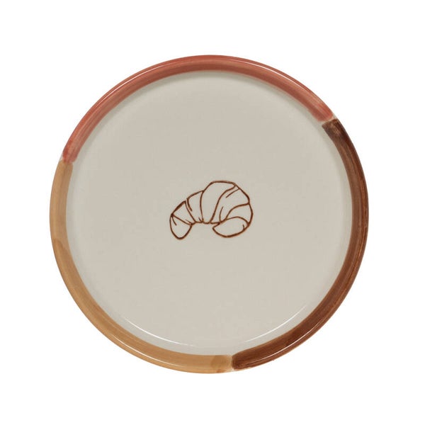 Assiette à dessert Dario en céramique crème et ivoire – Ø20 cm