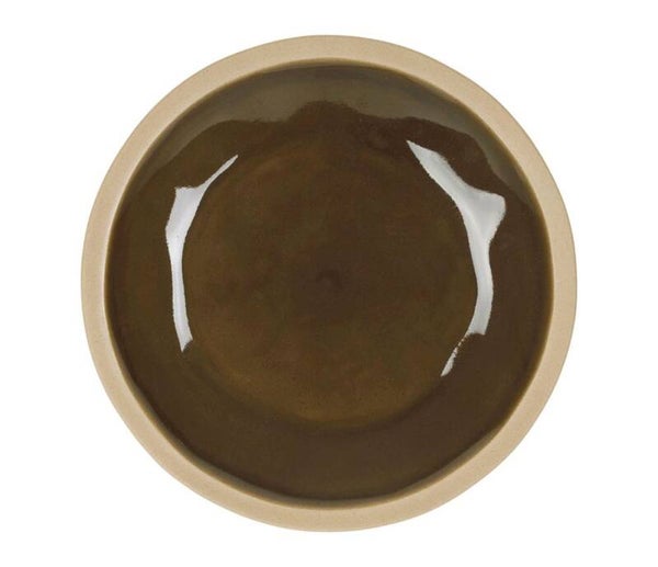 Assiette plate Jade kaki en grès – Ø28 cm