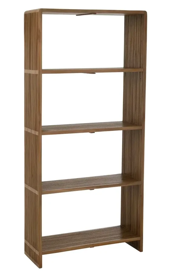 Bibliothèque 4 étagères en teck recyclé naturel – 190 cm
