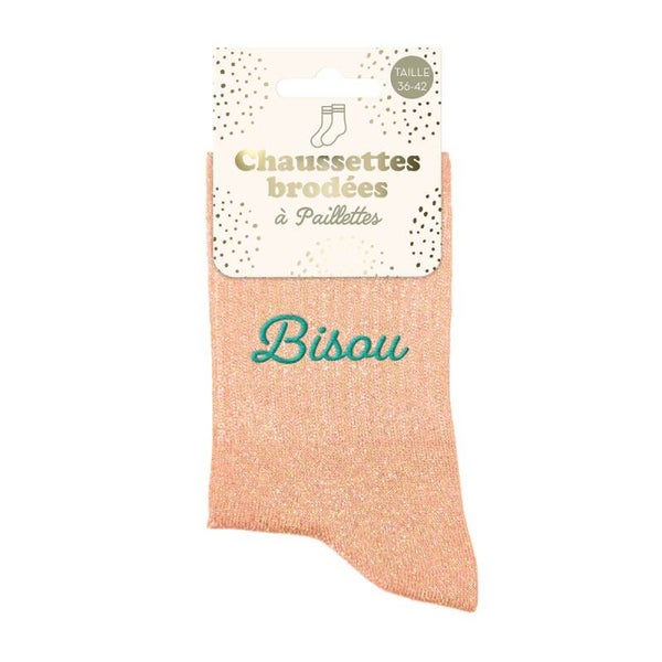Chaussettes à paillettes Bisou