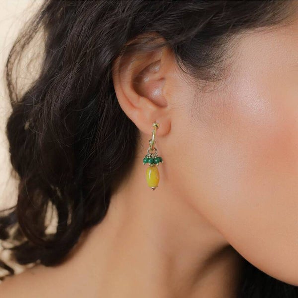 Boucles d'oreilles Agata Verde – Créoles et pampilles