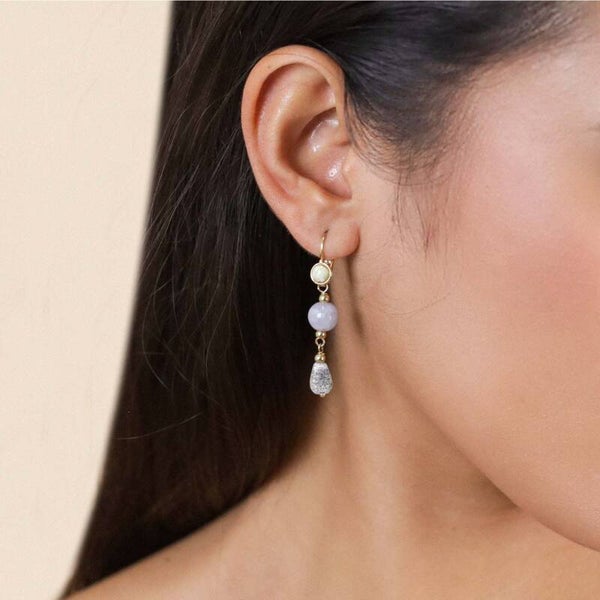 Boucles d’oreilles Bruine – Dormeuses goutte Agate brûlée