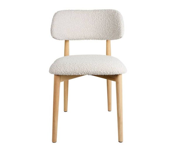 Chaise Zeline en bois d'hévéa – coloris écru ou brique