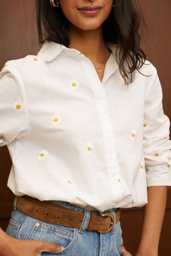 Chemise Marguerite – chemise femme brodée à fleurs marguerite