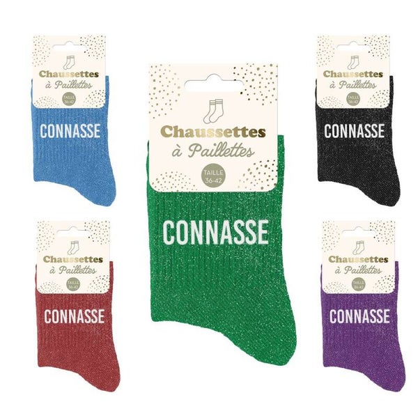 Chaussettes à paillettes Connasse