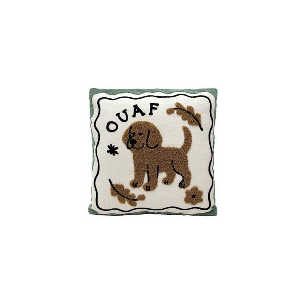 Coussin Influence Chien brodé – 40 x 40 cm