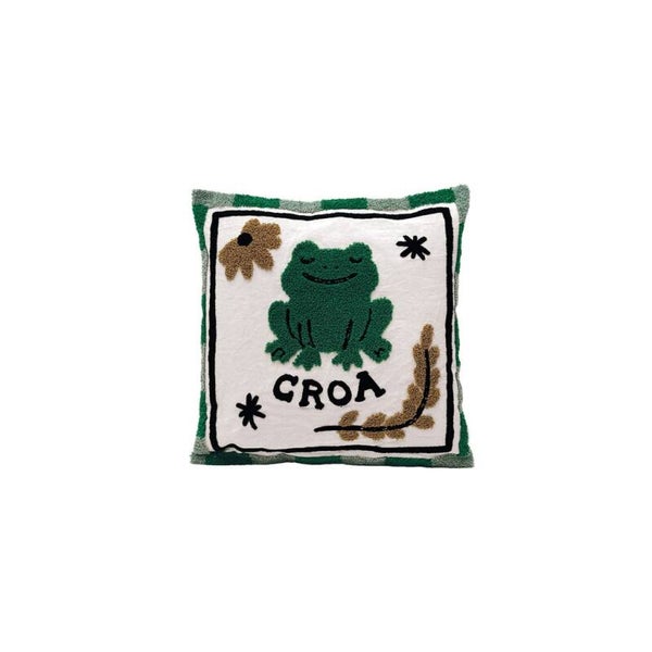 Coussin Influence Grenouille brodé – 40 x 40 cm