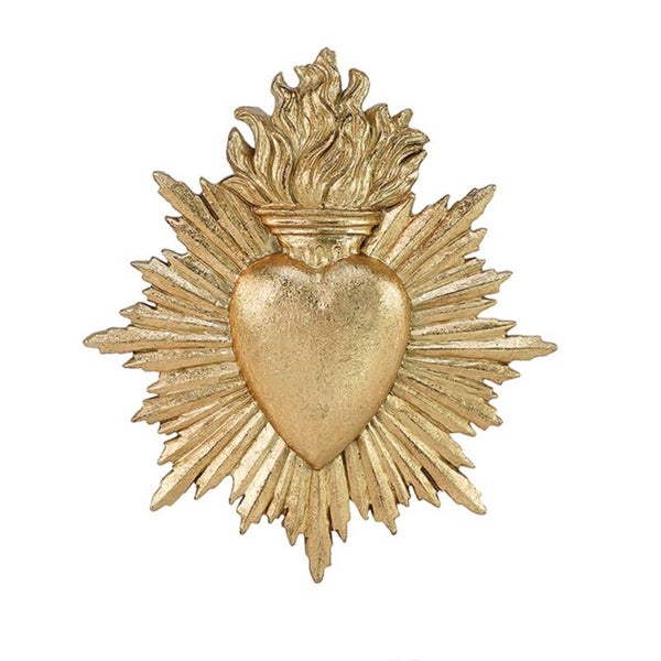 Décoration Ex-voto grand modèle doré à suspendre – L15,4 x P2 x H17,1 cm