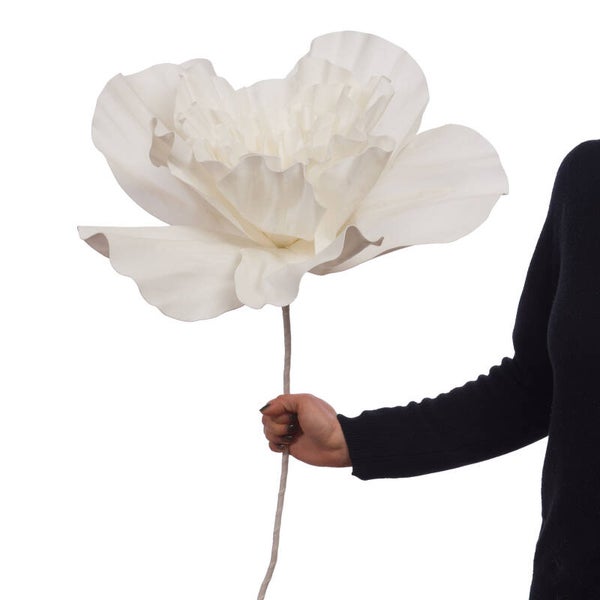 Fleur artificielle Maxi Nina en mousse EVA crème et ivoire – H87 cm