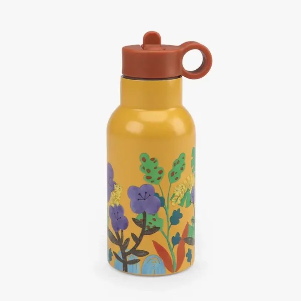 Gourde isotherme La forêt Mawa avec paille et mousqueton – 3 ans