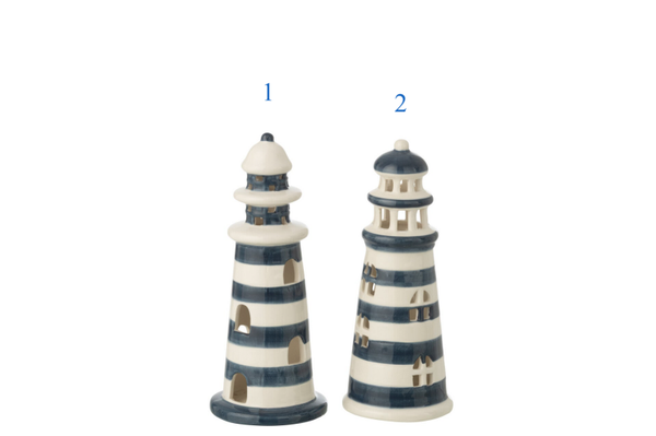 Phare Led Ligne Porcelaine Blanc/Bleu