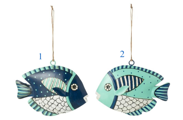 Suspension Poisson Fer Bleu/Azur