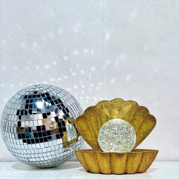 Lampe décorative Coki doré disco à piles – L17,5 x P12,5 x H15 cm