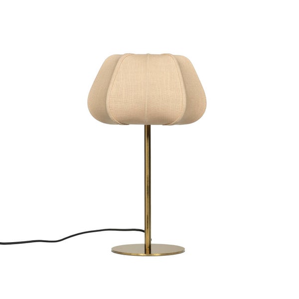 Lampe de table Aeris en métal doré et crème – H46 cm