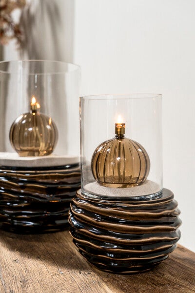 Lampe à huile sphere champagne