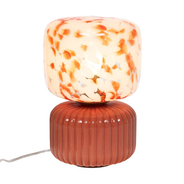 Lampe Ninon orange tachetée en verre et céramique – H30 cm