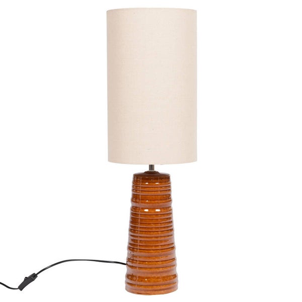 Lampe Tom marron en céramique avec abat-jour – H75 cm