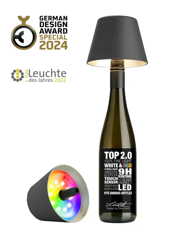 Lampe-bouteille à accu TOP 2.0 – Orange – Sompex