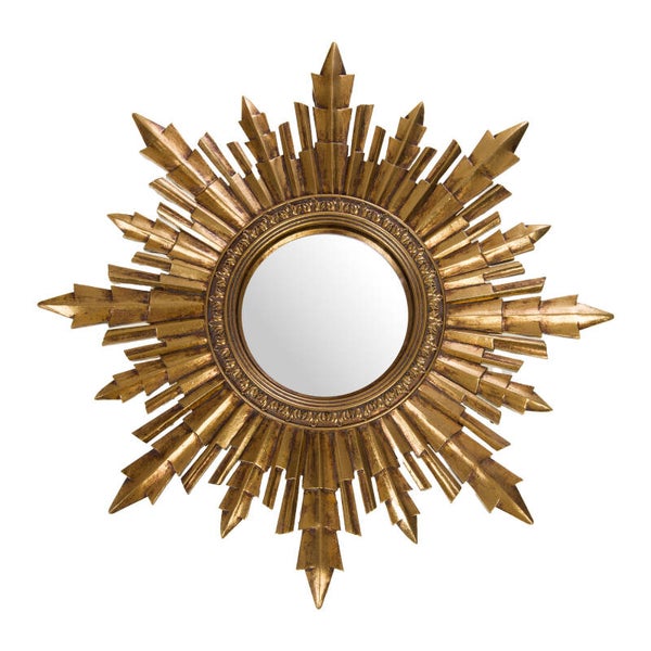 Miroir Nova soleil en résine dorée – Ø37,5 cm