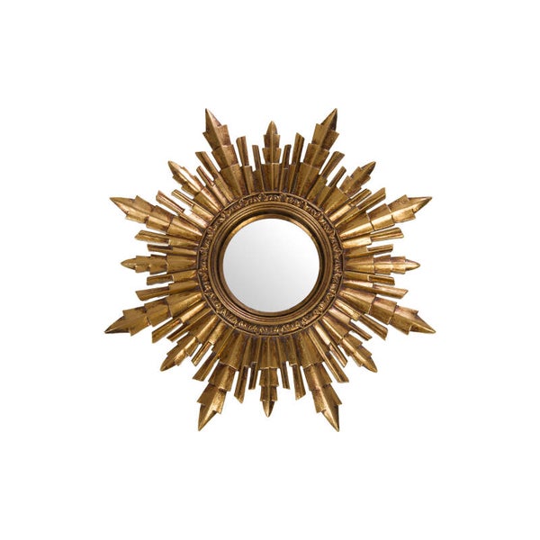 Miroir Nova en résine dorée – Ø27,5 cm