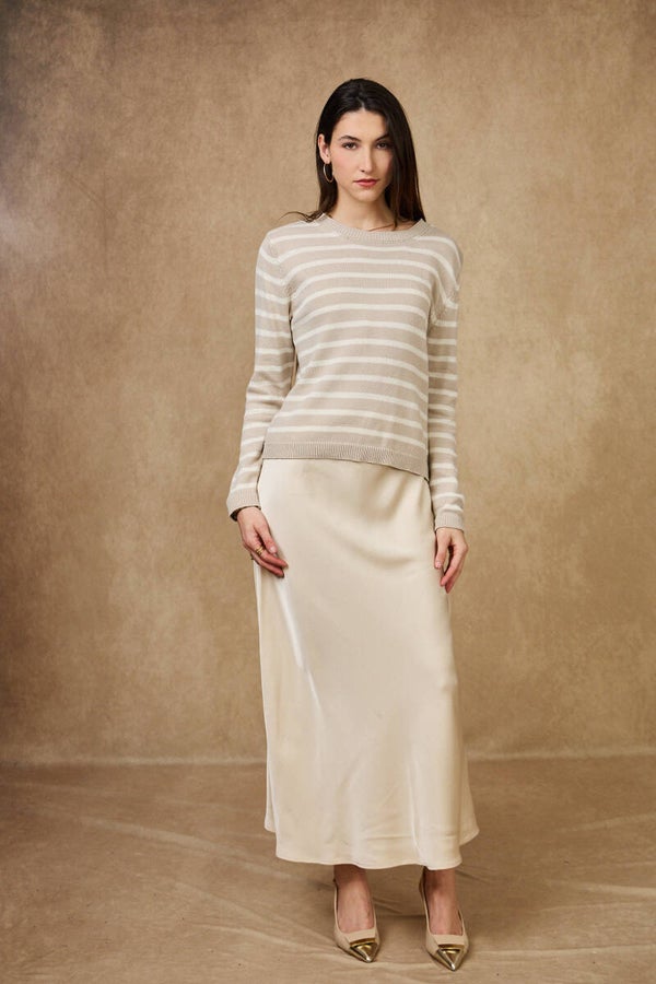 Pull Marinette 100% coton – pull femme rayé col rond