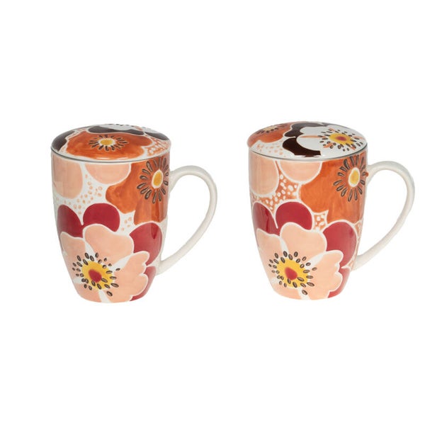 Mug filtre Florine en grès décoré – 40 cl