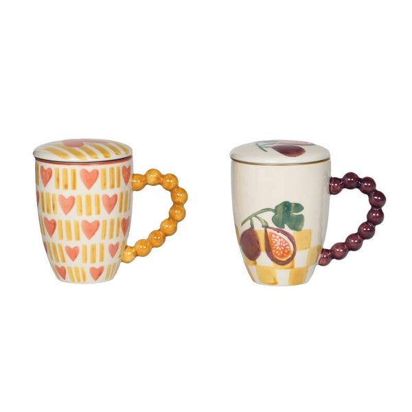 Mug filtre William en grès décoré – 40 cl