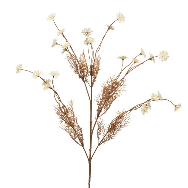 Tige de pâquerettes artificielles Vintage crème et ivoire – H76 cm