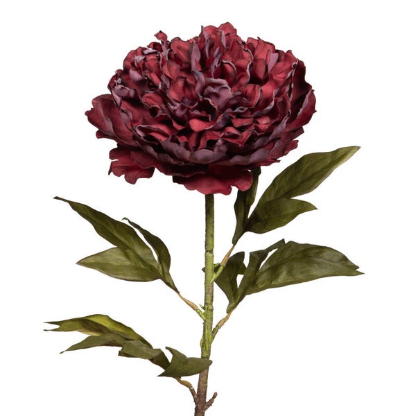 Pivoine artificielle Largo rouge Vintage en polyester – H70 cm