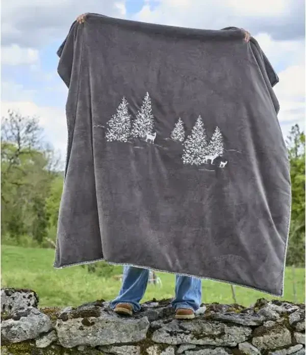 Plaid brodé Trésor des Forêts