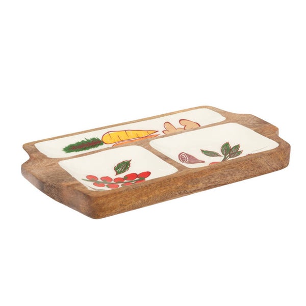 Plat apéro Agathe 30,5 x 18,5 cm – Plat de service compartimenté