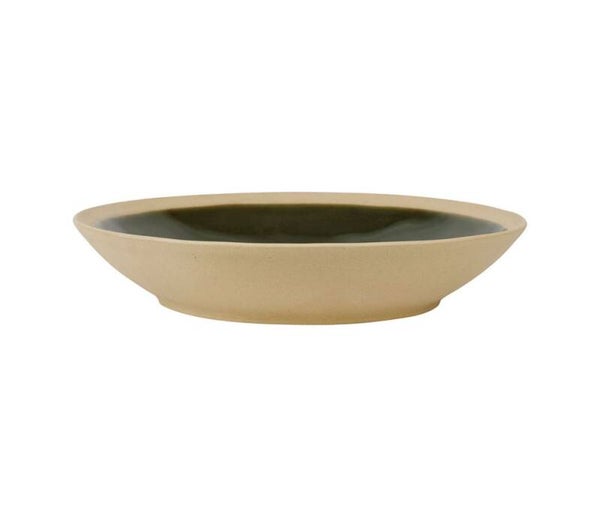 Plat creux Jade kaki en grès – Ø35 cm