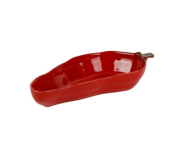 Plat Piment rouge en grès – 30 x 13 x 5 cm