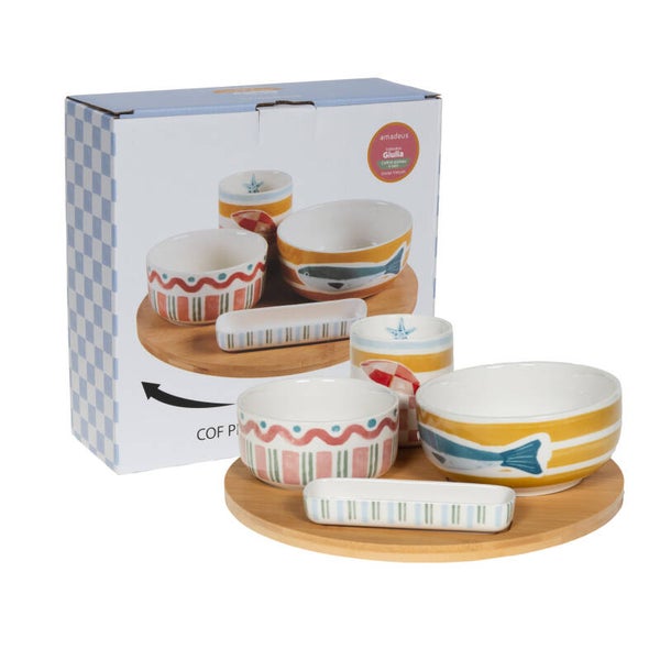 Plat + 4 Bols Giulia – Plateau Apéritif 4 Bols Giulia