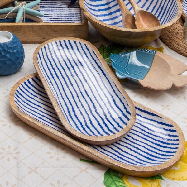Plateau rayures Marine