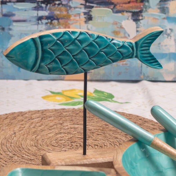 Poisson bleu sur pied