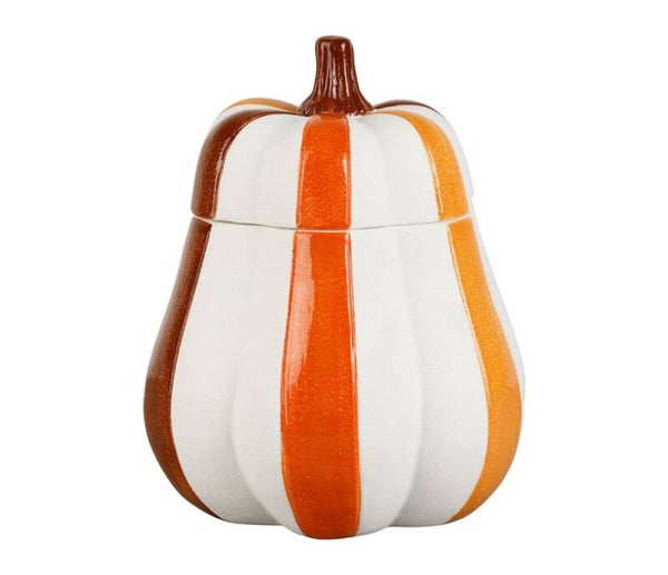 Pot avec couvercle Butternut brun et orange en grès