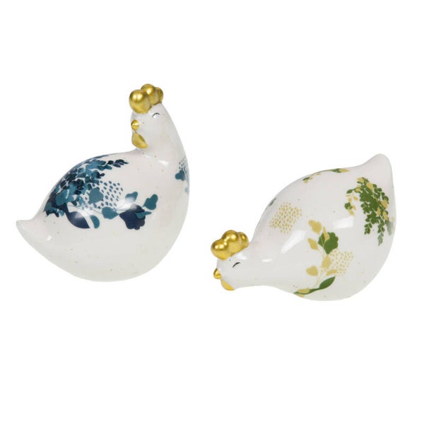 Poule Lison en céramique blanche